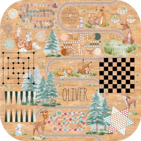 Dětský koberec z korku - Zvířátka z lesa a společenské hry pro děti