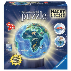 RAVENSBURGER 3D Svítící puzzleball Noční globus 72 dílků