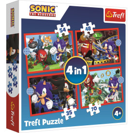 TREFL Puzzle Sonic: Dobrodružná jízda 4v1 (35,48,54,70 dílků)