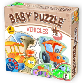 D-TOYS Baby puzzle Dopravní prostředky 4v1 (2-4 dílky)