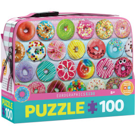 EUROGRAPHICS Puzzle ve svačinovém boxu Donuty 100 dílků