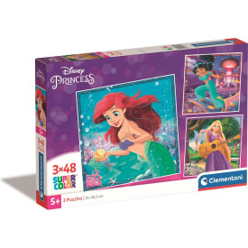 CLEMENTONI Puzzle Disney princezny 3x48 dílků