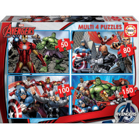 EDUCA Puzzle Avengers 4v1 (50,80,100,150 dílků)