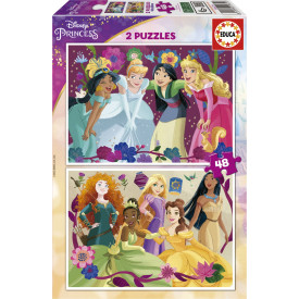 EDUCA Puzzle Disney princezny 2x48 dílků